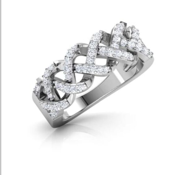 Two Cross Line Band SI FG 0.25Ct Real Diamond Wedding Christmas Gift Ring 14Kt White Gold/Yellow Gold/Rose Gold wiAuthenticate Certificate