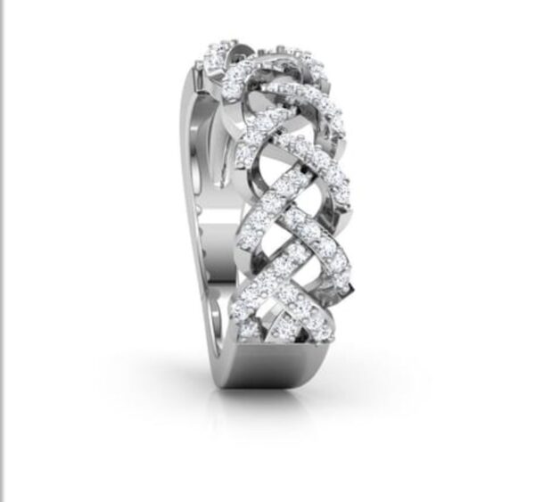 Two Cross Line Band SI FG 0.25Ct Real Diamond Wedding Christmas Gift Ring 14Kt White Gold/Yellow Gold/Rose Gold wiAuthenticate Certificate