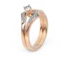 Two Lovely Band SI FG 0.23Ct Real Diamond Wedding Christmas Gift Ring 14Kt White Gold/Yellow Gold/Rose Gold wiAuthenticate Certificate