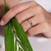 Two Lovely Band SI FG 0.23Ct Real Diamond Wedding Christmas Gift Ring 14Kt White Gold/Yellow Gold/Rose Gold wiAuthenticate Certificate