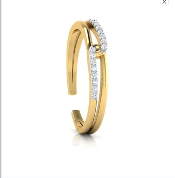 Interlink Midi Band VVS FG 0.05Ct Real Diamond Wedding Christmas Gift Ring 14Kt White Gold/Yellow Gold/Rose Gold wiAuthenticate Certificate