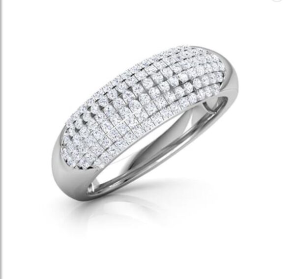 6 Row Beautiful SI FG 0.34Ct Real Diamond Wedding Christmas Gift Ring 14Kt White Gold/Yellow Gold/Rose Gold wiAuthenticate Certificate