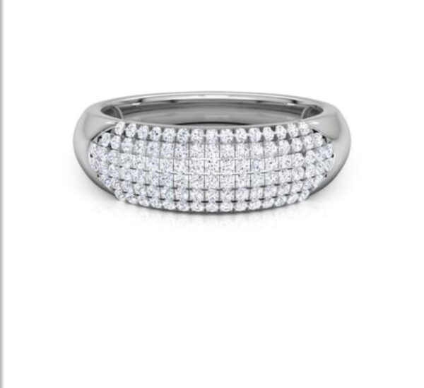 6 Row Beautiful SI FG 0.34Ct Real Diamond Wedding Christmas Gift Ring 14Kt White Gold/Yellow Gold/Rose Gold wiAuthenticate Certificate