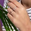 Two Individual Band Combined to One Designer SI FG 0.31Ct Real Diamond Christmas Gift Ring 14Kt White Gold With Authenticate Certificate