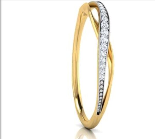 Beryl Overlapping Ring VS1 E 0.07Ct Real Diamond Wedding Christmas Gift Ring 14Kt White Gold/Yellow Gold/Rose Gold Authenticate Certificate