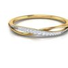 Beryl Overlapping Ring VS1 E 0.07Ct Real Diamond Wedding Christmas Gift Ring 14Kt White Gold/Yellow Gold/Rose Gold Authenticate Certificate