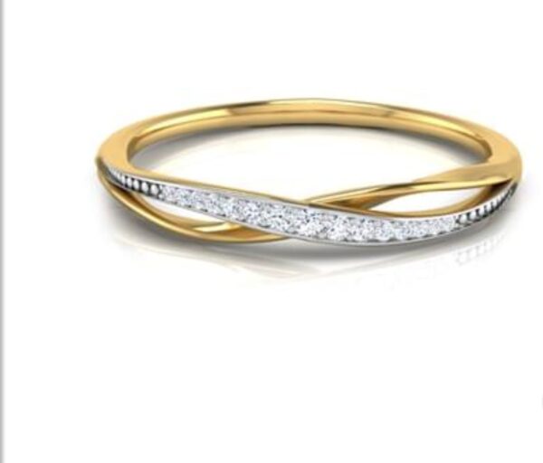 Beryl Overlapping Ring VS1 E 0.07Ct Real Diamond Wedding Christmas Gift Ring 14Kt White Gold/Yellow Gold/Rose Gold Authenticate Certificate
