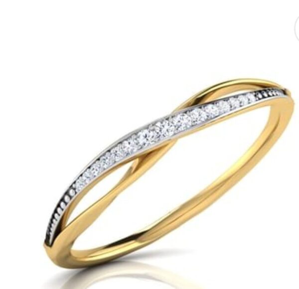 Beryl Overlapping Ring VS1 E 0.07Ct Real Diamond Wedding Christmas Gift Ring 14Kt White Gold/Yellow Gold/Rose Gold Authenticate Certificate