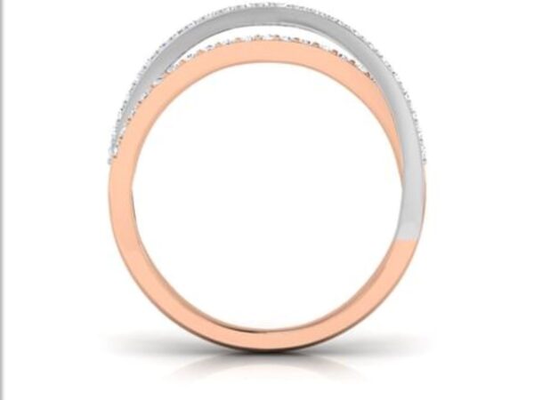 Trio Overlapping Ring SI FG 0.43Ct Real Diamond Wedding Christmas Gift Ring 14Kt White Gold/Yellow Gold/Rose Gold Authenticate Certificate