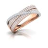Trio Overlapping Ring SI FG 0.43Ct Real Diamond Wedding Christmas Gift Ring 14Kt White Gold/Yellow Gold/Rose Gold Authenticate Certificate