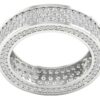 3 Row Eternity Engagement Ring Round Cut Real Genuine Diamond I1 G 3.25 Ct 14K Yellow Gold/White Gold/Rose Gold Authenticate Certificate