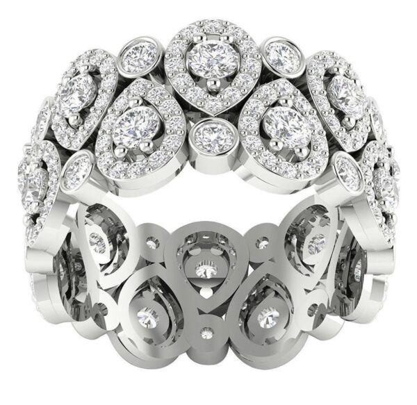 Eternity Engagement Ring I1 G 3.10Ct Genuine Diamond Prong Bezel Set 14K Yellow Gold/White Gold/Rose Gold Authenticate Certificate