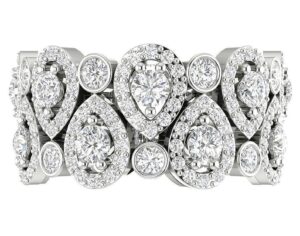 Eternity Engagement Ring I1 G 3.10Ct Genuine Diamond Prong Bezel Set 14K Yellow Gold/White Gold/Rose Gold Authenticate Certificate