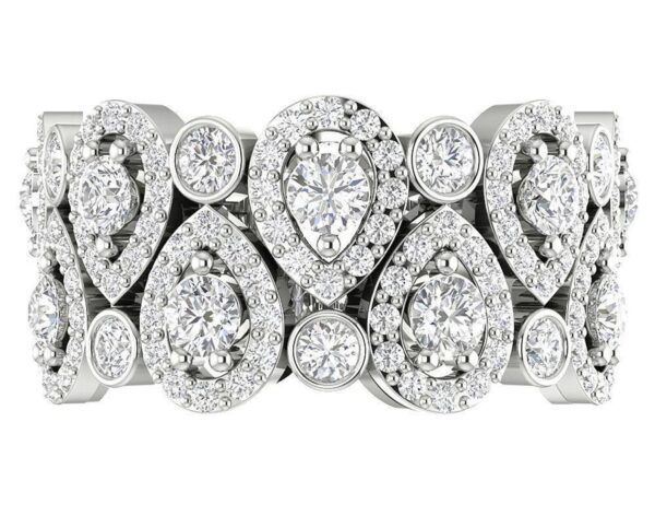 Eternity Engagement Ring I1 G 3.10Ct Genuine Diamond Prong Bezel Set 14K Yellow Gold/White Gold/Rose Gold Authenticate Certificate