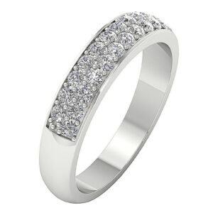 Genuine Diamond I1 G 0.65 Ct Anniversary Ring Prong Set 4.10MM 14K Yellow Gold/White Gold/Rose Gold Authenticate Certificate