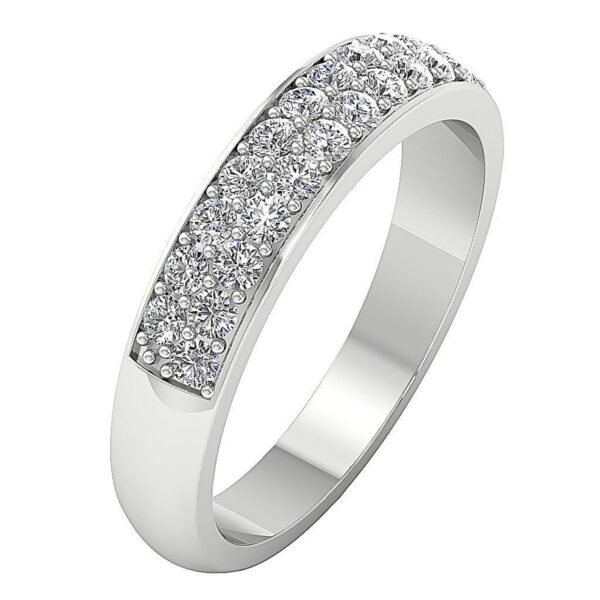 Genuine Diamond I1 G 0.65 Ct Anniversary Ring Prong Set 4.10MM 14K Yellow Gold/White Gold/Rose Gold Authenticate Certificate