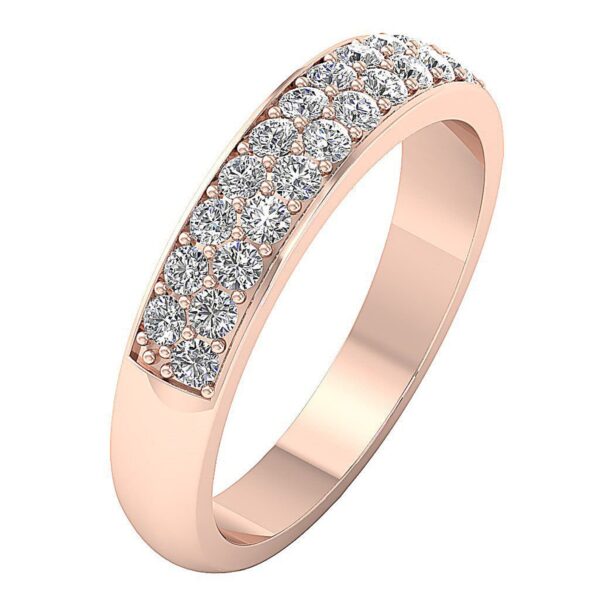 Genuine Diamond I1 G 0.65 Ct Anniversary Ring Prong Set 4.10MM 14K Yellow Gold/White Gold/Rose Gold Authenticate Certificate