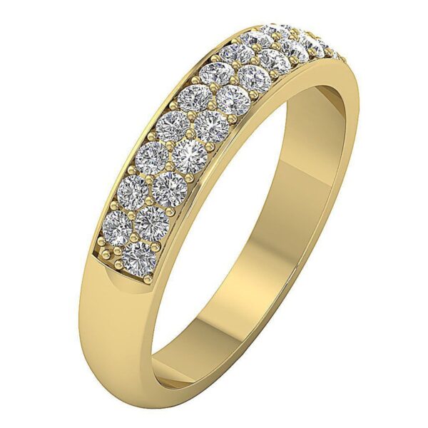 Genuine Diamond I1 G 0.65 Ct Anniversary Ring Prong Set 4.10MM 14K Yellow Gold/White Gold/Rose Gold Authenticate Certificate