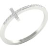 Cross Anniversary Ring SI1 H 0.15Ct Round Cut Diamond Prong Set 14K Solid Yellow Gold/White Gold/Rose Gold Authenticate Certificate