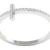 Cross Anniversary Ring SI1 H 0.15Ct Round Cut Diamond Prong Set 14K Solid Yellow Gold/White Gold/Rose Gold Authenticate Certificate