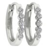 SI1 H 1/2Carat Round Cut Diamond Hoops Earrings Pave Set 14K Solid Yellow Gold/White Gold/Rose Gold Authenticate Certificate