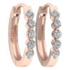 SI1 H 1/2Carat Round Cut Diamond Hoops Earrings Pave Set 14K Solid Yellow Gold/White Gold/Rose Gold Authenticate Certificate