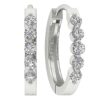 SI1 H 1/2Carat Round Cut Diamond Hoops Earrings Pave Set 14K Solid Yellow Gold/White Gold/Rose Gold Authenticate Certificate