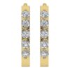 SI1 H 1/2Carat Round Cut Diamond Hoops Earrings Pave Set 14K Solid Yellow Gold/White Gold/Rose Gold Authenticate Certificate