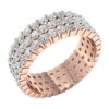 3 Row Eternity Engagement Ring I1 H 3.50Ct Natural Diamod 14k Solid Yellow Gold/White Gold/Rose Gold Authenticate Certificate
