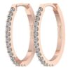 Hoop Earring I1 G 0.25 Ct Round Cut Diamond Pave Set 14K Solid Yellow Gold/White Gold/Rose Gold Authenticate Certificate 0.80 Inch
