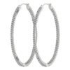 E VS1 1.01Ct Round Diamond Hoops Earrings 4K Solid Yellow Gold/White Gold/Rose Gold Authenticate Certificate