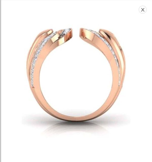 CRESCENT Fashion Engagement Ring SI H 0.57 Ct Natural Diamod 14k Solid Yellow Gold/White Gold/Rose Gold Authenticate Certificate