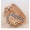 CRESCENT Fashion Engagement Ring SI H 0.57 Ct Natural Diamod 14k Solid Yellow Gold/White Gold/Rose Gold Authenticate Certificate
