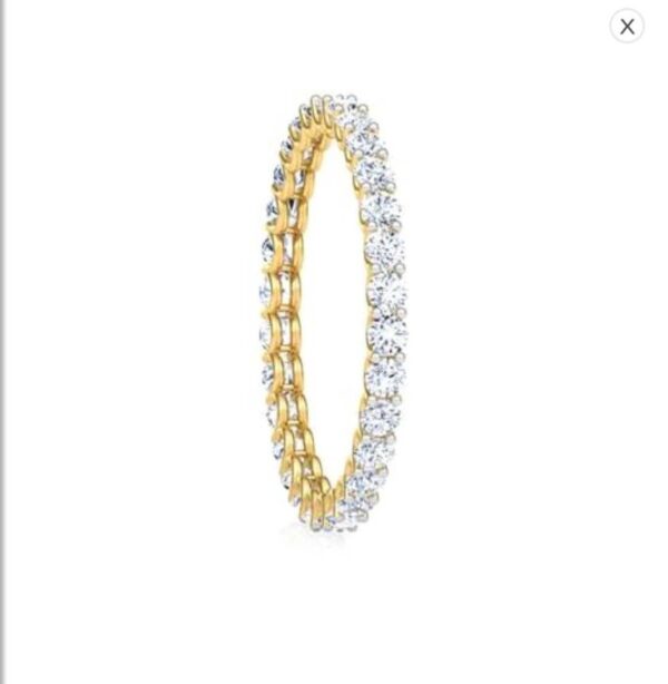 Linear Eternity Engagement Ring SI H 0.83 Ct Natural Diamod 14k Solid Yellow Gold/White Gold/Rose Gold Authenticate Certificate