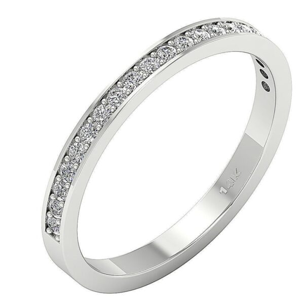 Engagement Wedding Ring Pave Set VS1 F 0.35Ct Real Diamond 14Kt Solid White Gold/Yellow Gold/Rose Gold With Certificate
