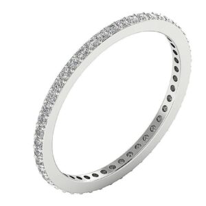 Eternity Wedding VS1 F 0.55 Carat 14Kt White Gold/Rose Gold/Yellow Gold Natural Diamond Designer Ring With Certificate