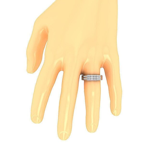 SI1 F 0.60 Ct Natural Round Diamond 14K Rose Gold/Yellow Gold/White Gold Channel Setting Men's Wedding Ring With Certificate