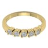Five Stone Genuine Real Diamond SI1 G 0.75 Ct 14K Solid Yellow Gold/White Gold/ Rose Gold Wedding Anniversary Ring With Certificate