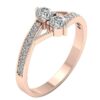 I1 G 0.70Ct Natural Round Diamond 14K Rose Gold Wedding Forever Us 2 Stone Ring With Certificate