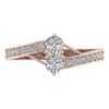 I1 G 0.70Ct Natural Round Diamond 14K Rose Gold Wedding Forever Us 2 Stone Ring With Certificate