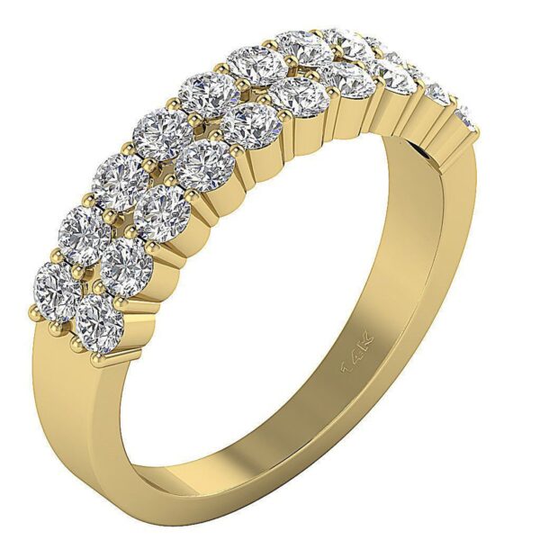 I1 F 2.01Ct Natural Diamond 5.50MM 14K Rose Gold/White Gold/ Yellow Gold Designer Anniversary Wedding Ring With Certificate