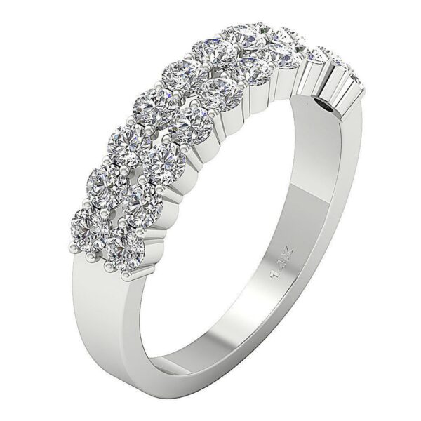 I1 F 2.01Ct Natural Diamond 5.50MM 14K Rose Gold/White Gold/ Yellow Gold Designer Anniversary Wedding Ring With Certificate