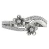 I1 G 0.45 Ct Round Diamond Designer Two Floral Anniversary Ring 14K White Gold With Certificate