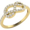 SI1 G 0.50Ct Round Real Diamond Knot Engagement Ring 14K White Gold/Rose Gold/ Yellow Gold Anniversary Wedding Ring with Certificate