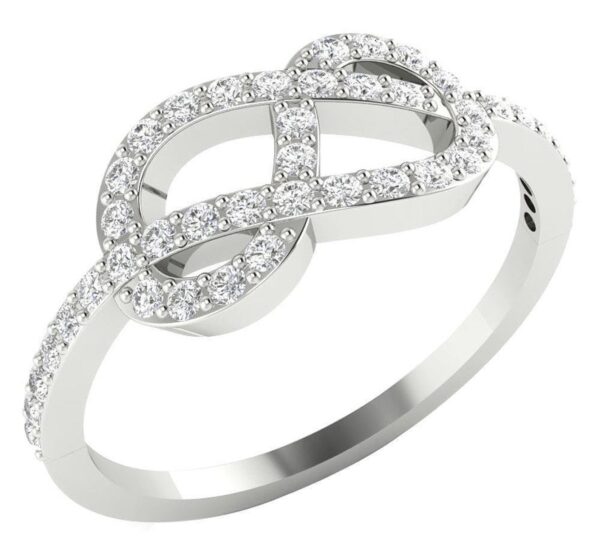 SI1 G 0.50Ct Round Real Diamond Knot Engagement Ring 14K White Gold/Rose Gold/ Yellow Gold Anniversary Wedding Ring with Certificate