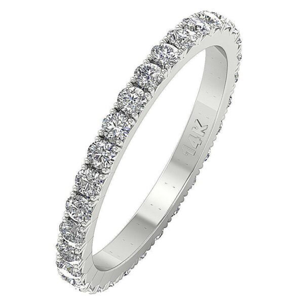 1.15Ct VS1 F Genuine Natural Real Diamond Eternity Engagement Ring Prone Set 14KT Yellow Gold/Rose Gold/White Gold With Certificate