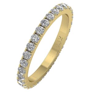 1.15Ct VS1 F Genuine Natural Real Diamond Eternity Engagement Ring Prone Set 14KT Yellow Gold/Rose Gold/White Gold With Certificate