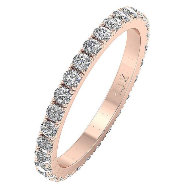 1.15Ct VS1 F Genuine Natural Real Diamond Eternity Engagement Ring Prone Set 14KT Yellow Gold/Rose Gold/White Gold With Certificate