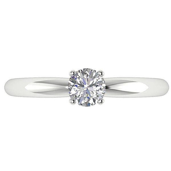 Solitaire Ring Wedding Band I1 G 0.30 Ct Round Diamond Prone Setting 14K White Gold/Rose Gold/Yellow Gold with Authentic Certificate