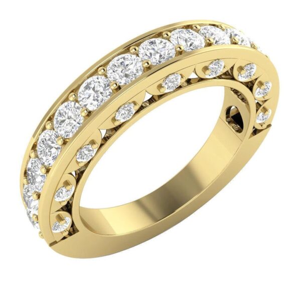 I1 H 1.50Ct Natural Real Diamond 14K Yellow Gold/White Gold/Rose Gold Engagement Anniversary Christmas Ring with Authenticate Certificate